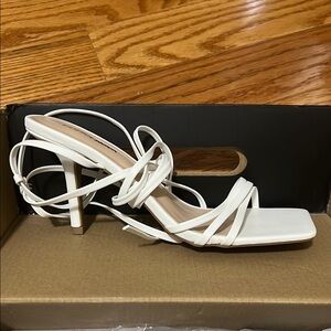 Fashion Nova White Strappy Heels